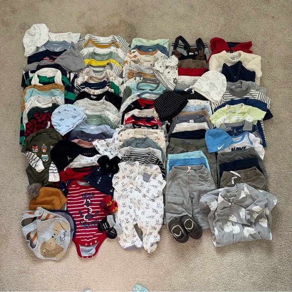 3 Month Preowned Baby Boy Clothing Bundle – 100+ Pieces - Picture 2 of 4